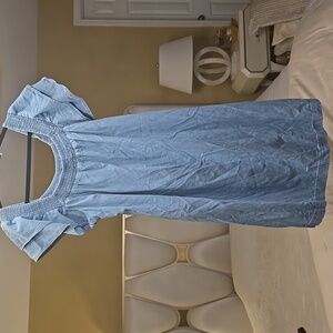 Lane Bryant Denim Blue Smocked Top Size 14-16